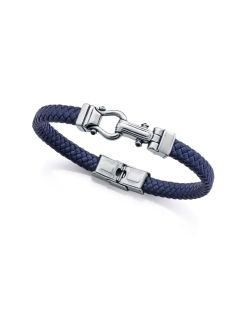 Pulsera Acero-Piel Azul Viceroy Hombre 14300P01013 Trenzada Detalle Gancho En Brillo
