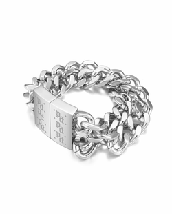 Pulsera Acero Police PEAGB0001705 Placa Logo Police