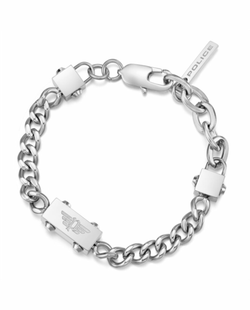 Pulsera Acero Police PEAGB0002101 Placa Logo Police
