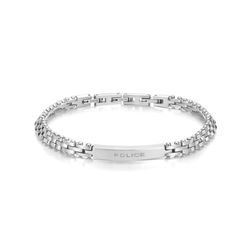Pulsera Acero Police PEAGB0039301 Placa Troquelado Police