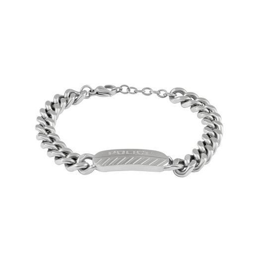 Pulsera Acero Police PEAGB0078001 Placa Logo Police