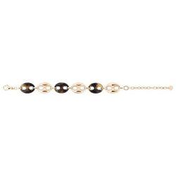 Pulsera Acero Rosa Argyor-MRM  (AC)403635 Eslabones Bicolor Marrón