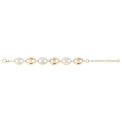 Pulsera Acero Rosa Argyor-MRM  (AC)403637 Eslabones Bicolor Blanco