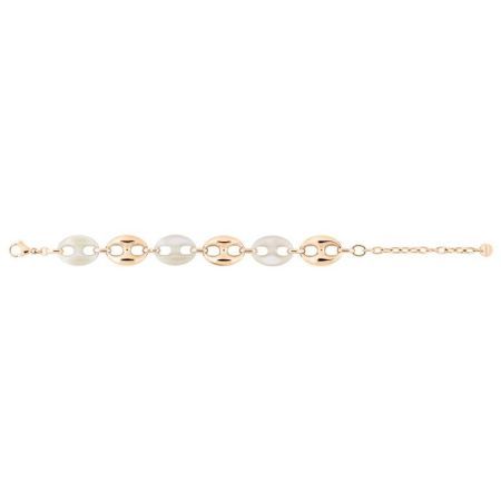 Pulseira de aço rosa com elos brancos bicolores Argyor-MRM (AC)403637