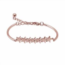 Pulsera Acero Rosa B15221 Estrellas Circonitas