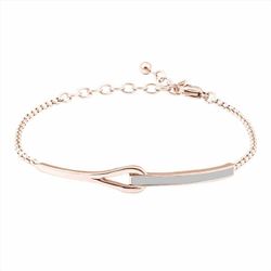 Pulsera Acero Rosa B16492 Cadena Franja Gris