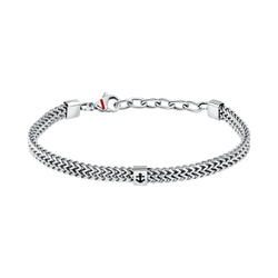 Pulsera Acero Sector Hombre SAGJ27 Eslabones-Detalle Ancla En Brillo