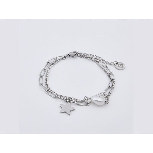 Pulsera Acero Sovrani AV0077 Estrella Y Perla