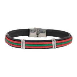 Pulsera Acero Sovrani AV0147 Piel Negra Portugal