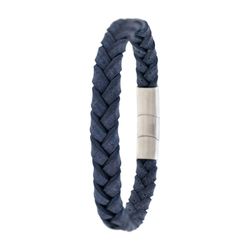 Pulsera Acero Sovrani AV0164 Piel Azul Trenzada