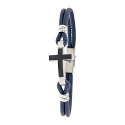 Sovrani AV0176 Steel Bracelet Blue Cord With Black Cross