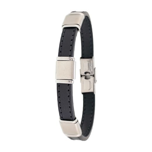 Polsera Acer Sovrani AV0180 Pell Negra 3 Plaques