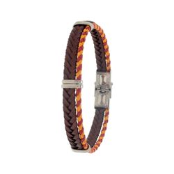 Pulsera Acero Sovrani AV0226 Piel Marrón Espańa Trenzado