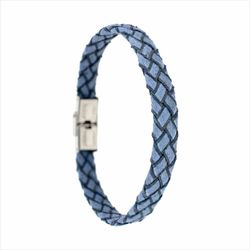 Sovrani AV0258 Blaues geflochtenes Lederarmband aus Stahl