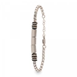 Pulsera Acero Sovrani BR5372 Bicolor Negro