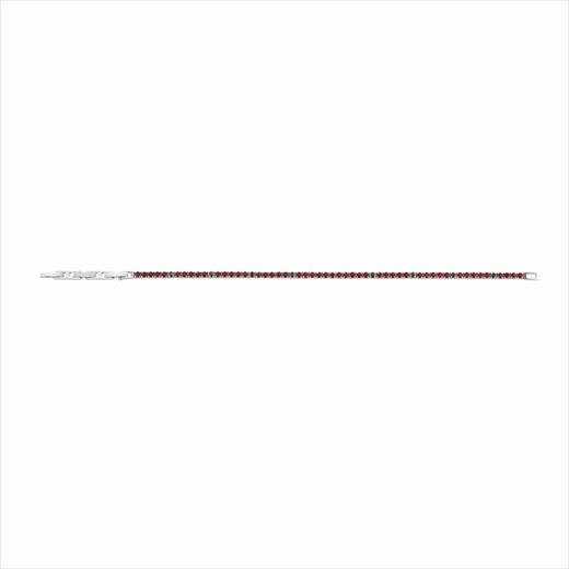 Pulsera Acero Sovrani Mujer J8456 Circonitas Rojas Bicolor Negras 17+3cm