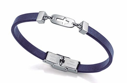 Viceroy Children's Steel Bracelet 75395P01013 Blue Leather With Cross