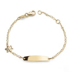 Pulsera Bebe Oro 18kts Esclava Estrella Tallada 14cm 29000053