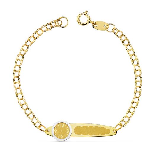 Pulseira Bebe em Ouro 18kts Relógio Escravo Húngaro 13,5cm 17000152