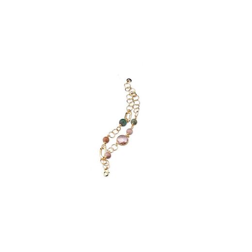 Pulsera Bronce 17+4cm Sovrani J7739 Iris Dorado Piedras Multicolor