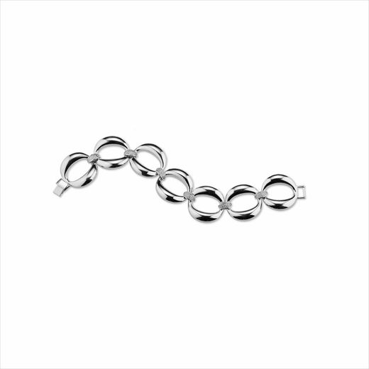Bracelet en bronze 18 cm Sovrani J9707, maillons en laiton plaqué argent