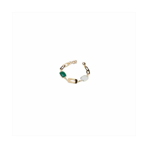 Bronze Bracelet 19+2cm Sovrani J8716 Gold Gray Green Crystals