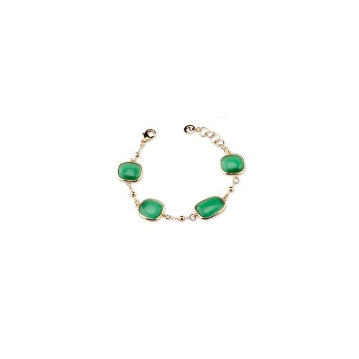 Bronze Bracelet 19+3cm Sovrani J7947 Regine Golden Cat's Eye Green