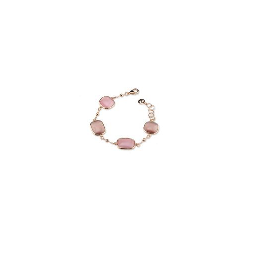 Bronzearmband 19+3cm Sovrani J7952 Goldrosette Katzenauge Rosa