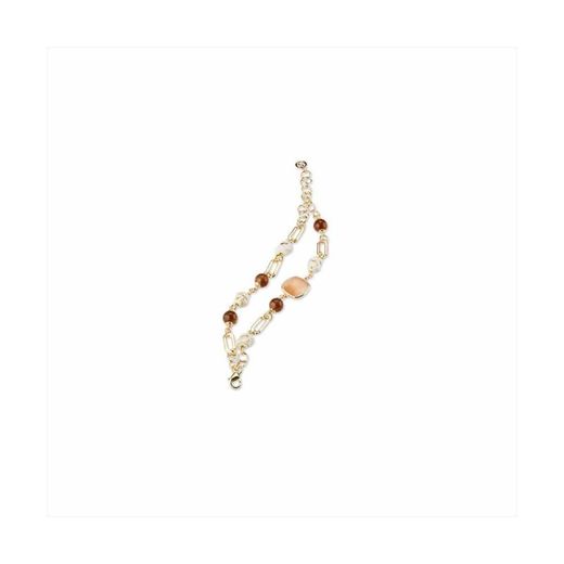 Bracelet en bronze 19+3cm Sovrani J8535 Geraldine Or Pierres Marron