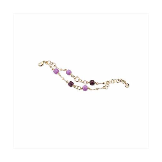 Pulseira de Bronze 19+3cm Sovrani J9013 Ouro Lucille Pedras Roxas