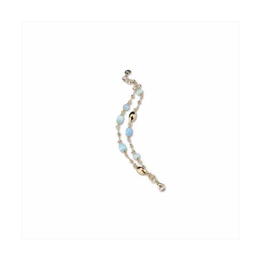 Pulseira de Bronze 19+3cm Sovrani J9062 Ouro Mireille Pedras Azuis
