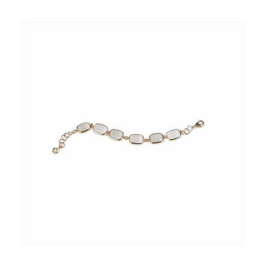 Pulseira de Bronze 19+3cm Sovrani J9065 Ouro Doris Pedra Branca