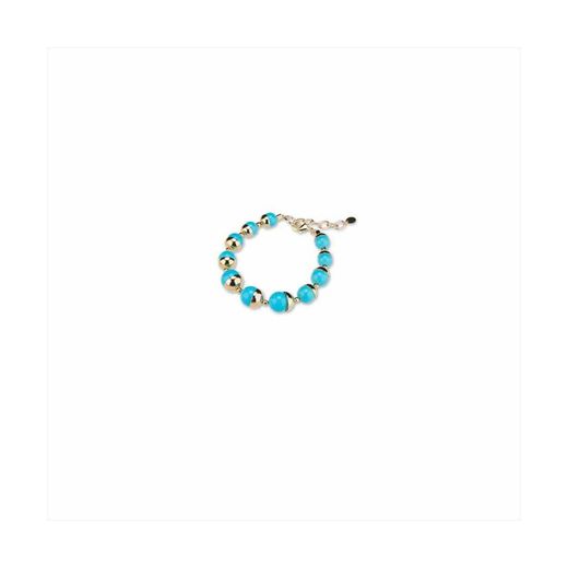 Bronze Bracelet 20+4cm Sovrani J7891 Gold Turquoise Stones