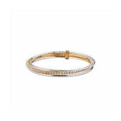 Pulsera Bronce Bicolor Plateado 7cm Sovrani J9797 Rigida 3 Filas Latón