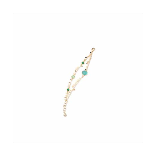 Pulsera Bronce Dorado Sovrani Mujer J11512 Piedras Azules 18+3cm