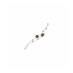 Pulsera Bronce Dorado Sovrani Mujer J11518 Piedras Negras 18+3cm