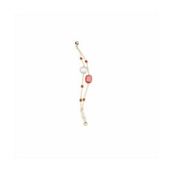 Pulsera Bronce Dorado Sovrani Mujer J11523 Piedras Rojas C. Madre Perla 19+3cm