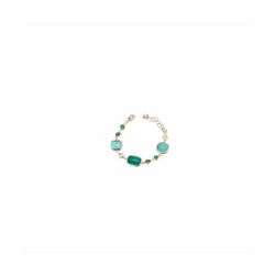 Pulsera Bronce Dorado Sovrani Mujer J11541 Circonitas Aguamarina 19+3cm
