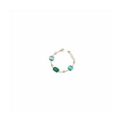 Pulsera Bronce Dorado Sovrani Mujer J11542 Circonitas Aguamarina 19+3cm