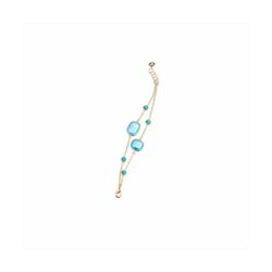 Pulsera Bronce Dorado Sovrani Mujer J11553 Doble C. Circonitas Azules 18+3cm