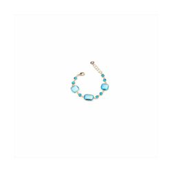 Pulsera Bronce Dorado Sovrani Mujer J11554 Circonitas Azules 19+3cm