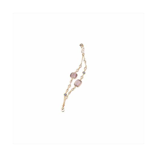 Pulsera Bronce Dorado Sovrani Mujer J11571 Cristales Lila 18+3cm