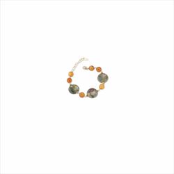 Pulsera Bronce Dorado Sovrani Mujer J11917 Piedras Verdes Bicolor Rosa 16+5cm