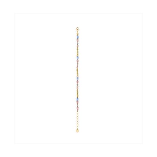 Pulsera Bronce Dorado Sovrani Mujer J12110 Circonitas Multicolor 16+4cm