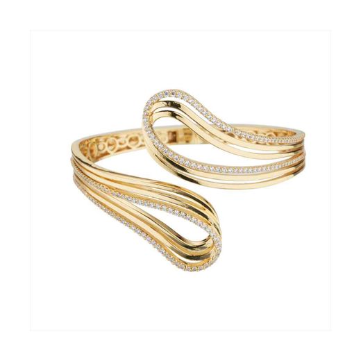 Pulsera Bronce Dorado Sovrani Mujer J12254 Circonitas 6cm