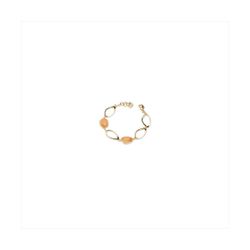 Pulsera Bronce Dorado Sovrani Mujer J12351 Piedras Naranja C. Óvalos Calados 18+3cm
