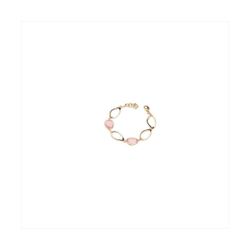 Pulsera Bronce Dorado Sovrani Mujer J12354 Piedras Rosas C. Óvalos Alargados Lisos 18+3cm
