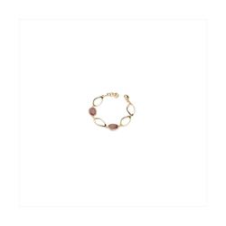 Pulsera Bronce Dorado Sovrani Mujer J12360 Piedras Moradas C. Óvalos Alargados Lisos 18+3cm