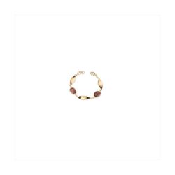 Pulsera Bronce Dorado Sovrani Mujer J12363 Piedras Moradas C. Óvalos Alargados Lisos 17+3cm