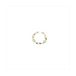 Pulsera Bronce Dorado Sovrani Mujer J12366 Piedras Verdes & Óvalos Liso 17+3cm